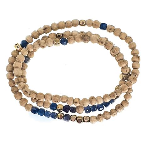 Luxury Sapphire Tulsi Wood Bracelet For Men UK OMMO London