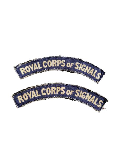 Canadian Ww2 Royal Corps Of Signals Emblem Set Cm 1940 Militaria