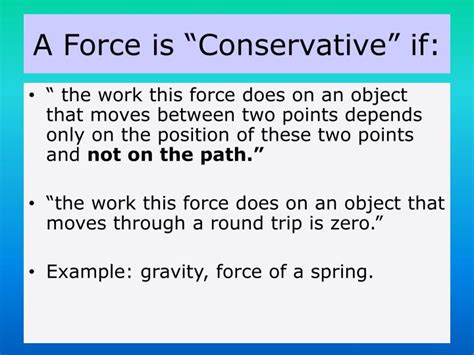 Ppt Relating Conservative Force And Potential Energy Energy