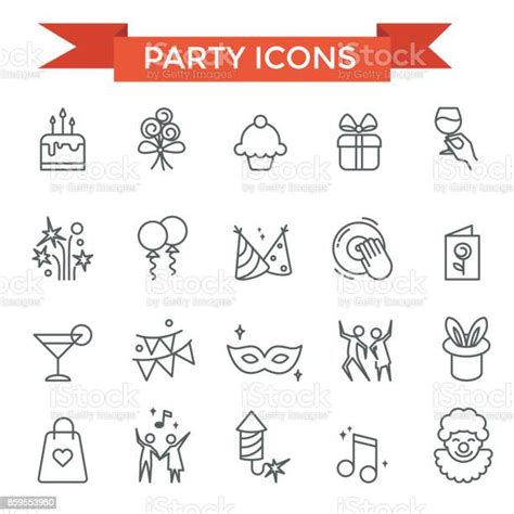 Party Celebrate Icons Stock Illustration Download Image Now Party