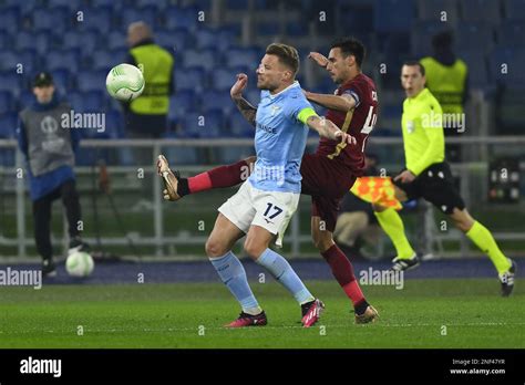 Ciro Immobile Of S S Lazio And Camora Of Cfr Cluj During The Uefa