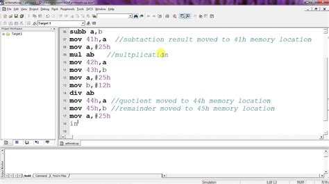 Assembly Language Programming Arithmetic Operations Using Keil