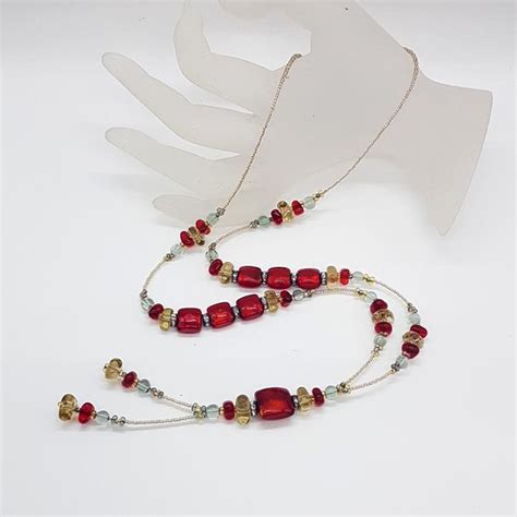 Red Long Murano Glass Bead Necklace – Alexa's Treasures