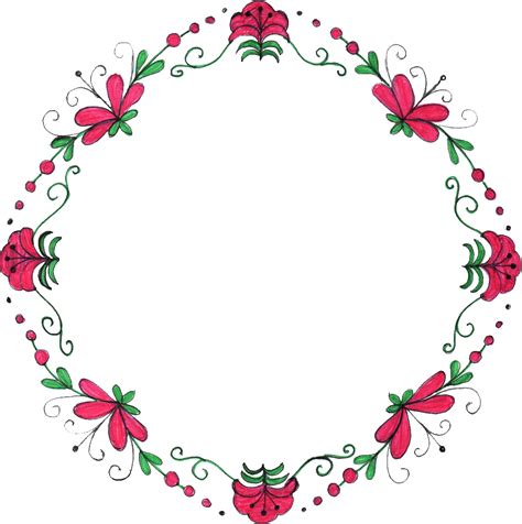 8 Circle Flower Drawing Frame (PNG Transparent) | OnlyGFX.com