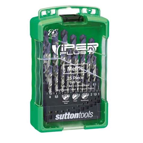 Sutton Pc Viper Plus Hss Futura Nano Coating Drill Set Mm X Mm