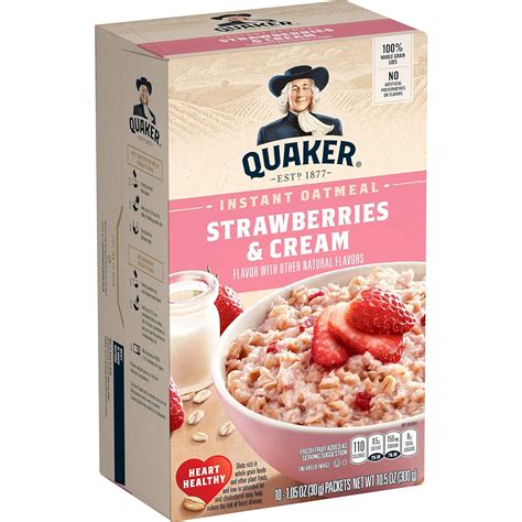 Quaker Instant Oatmeal Strawberries And Cream 10 5 Oz Grocery And Gourmet Food