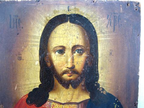 An Ancient Russian Orthodox Icon Of Jesus Christ Of The 19th Etsy