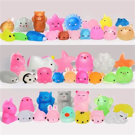 Lzy662 Soft Mochi Squishy Glow In Dark Toys Mini Squishy 3d Kawaii