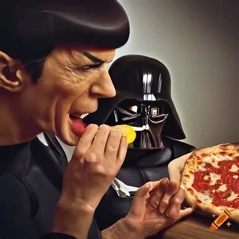 Mr Spock And Darth Vader Eating Pizza Together On Craiyon