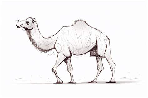 Premium AI Image A Sketch Of A Camel Walking In The Desert