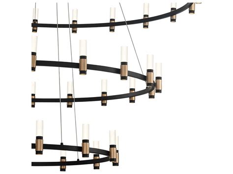 Eurofase Albany 51 Light Deep Black Brass LED Round Tiered Chandelier