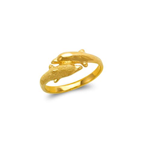 571 062 Ladies Double Dolphin Design Ring Line Gold Inc