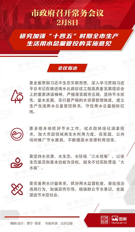 市政府常务会议：研究加强“十四五”时期全市生产生活用水总量管控的实施意见图解北京市政府常务会议首都之窗北京市人民政府门户网站