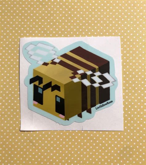 Minecraft Bee Glossy Weatherproof Stickerdecal Etsy