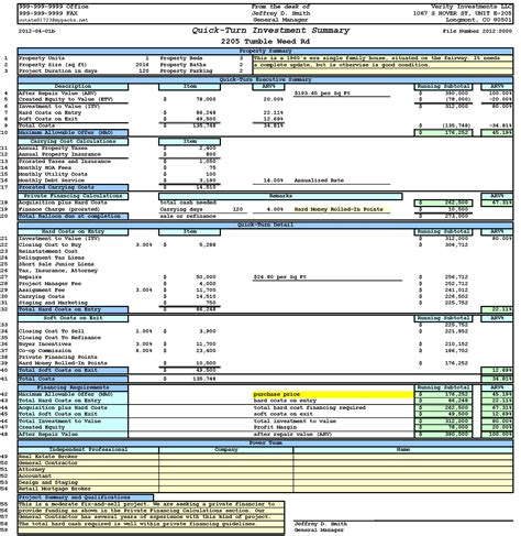 Free Excel Property Investment Analysis Spreadsheet Template Printable Templates