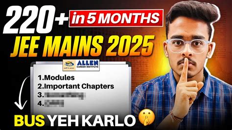 Jee Mains 2025 Guaranteed 220 If You Start Now🔥 How I Scored 99ile