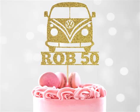 Custom Personalised Vw Campervan Cake Topper Gold Other Etsy