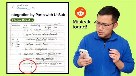 Integration By Parts With U Sub Wheres The Mistake Integral Of Sin