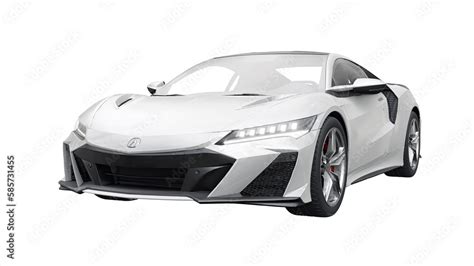 San Diego, USA. March 26, 2023. White Acura NSX Type-S 2022. Hybrid ...