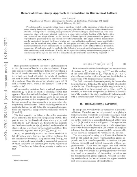 PDF Renormalization Group Approach To Percolation In Hierarchical