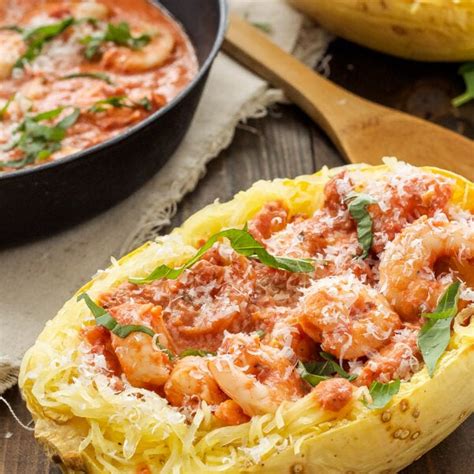 Spicy Tomato Garlic Shrimp With Spaghetti Squash Recipe Runner