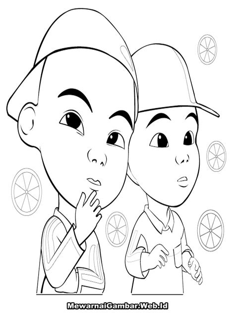 Mewarnai Gambar Upin Dan Ipin Mewarnai Gambar