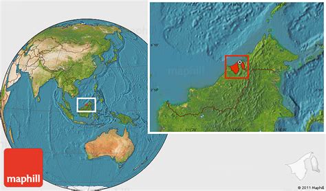 Satellite Location Map Of Brunei