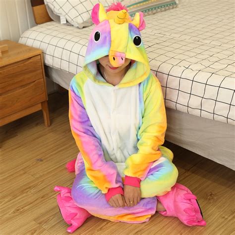 Mujeres Hombres Lindo Unicornio Dibujo Animado Sleepwear Kigurumi