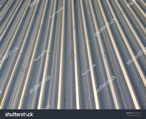 Zinc Roof Texture Background Reflective Light Stock Photo 591666143 ...