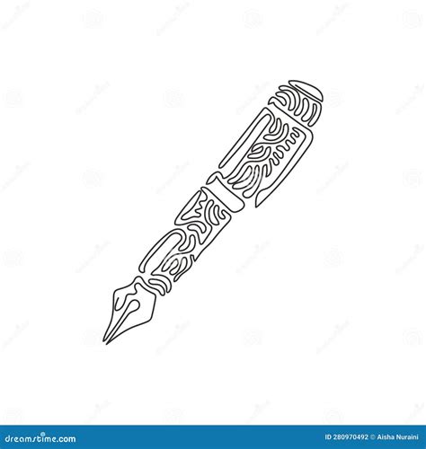 Continuous One Line Drawing Pen Write Icon Line And Glyph Version