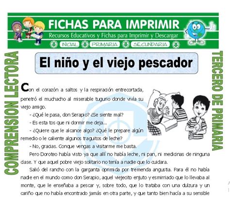 Ficha De El Ni O Y El Viejo Pescador Para Tercero De Primaria Tercero