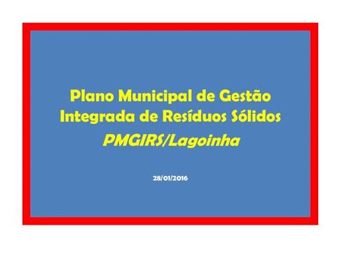 Pdf Plano Municipal De Gest O Integrada De Res Duos S Lidos