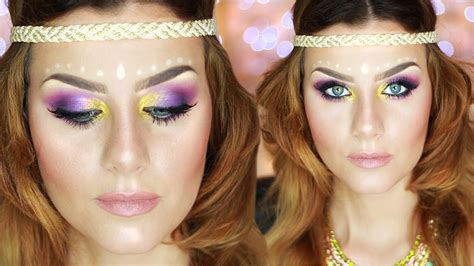 Music Festival Makeup Tutorial Hippie Chic None Fashion And Beauty Youtube