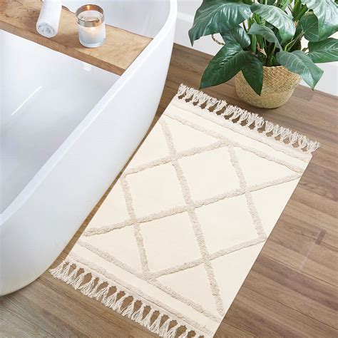 Mkono Macrame Rug Boho Area Rugs Cotton Woven Small Carpets