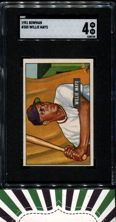 Bowman Willie Mays Rookie Sgc Vg Ex Hof Rookie Rc Ebay