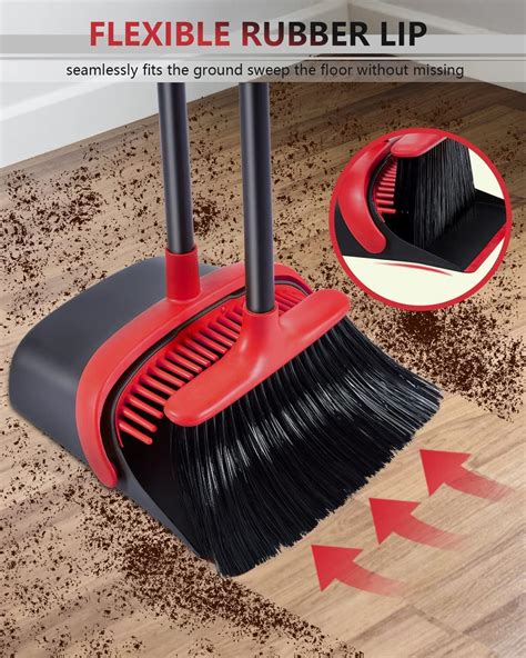 Broom And Dustpan Set Upgrade 52 Long Handle Broom With Stand Up