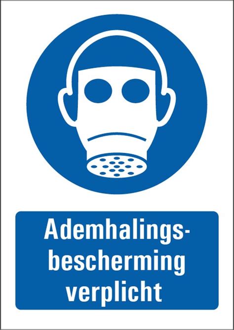 Ademhalingsbescherming Verplicht Bord Met Tekst X Mm Bol