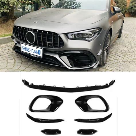 Front Bumper Spoiler Front Lip Blade Lower Grille For Mercedes Benz