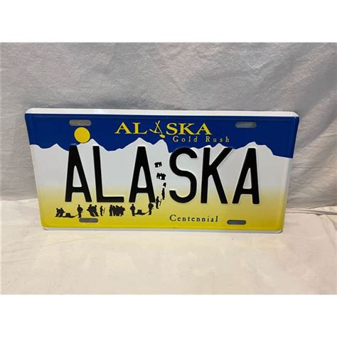 Alaska gold rush centennial license plate