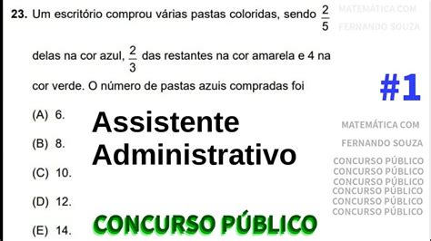 Assistente Administrativo Questões De Concurso Público Youtube