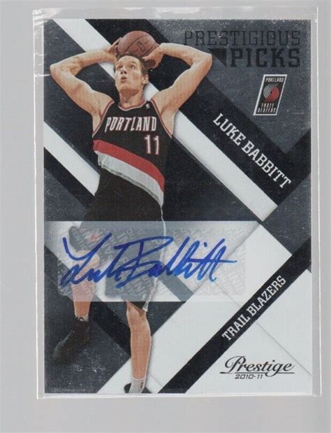 Luke Babbitt Prestige Prestigious Picks Black Rookie Auto