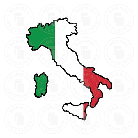 Italien Karte Italia Umriss Italienische Flagge Italienische Etsy Schweiz