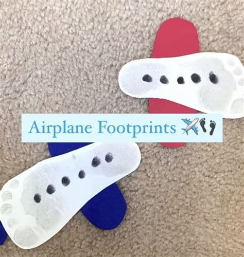 Airplane Footprints Craft Footprint Craft Toddler Crafts Easy