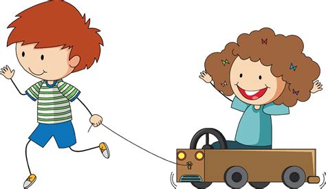 A doodle kid playing cartoon character isolated 3553990 Vector Art at ...