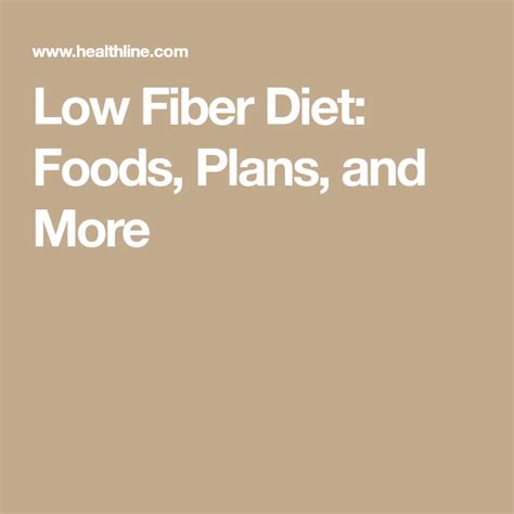 Low Fiber Diet Plan Artofit