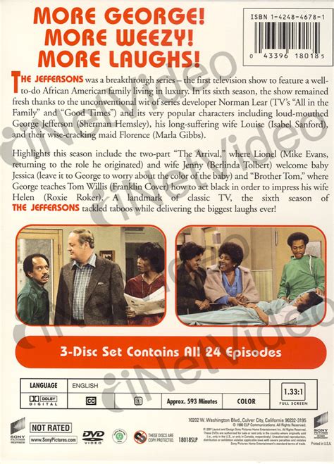 The Jeffersons The Complete Sixth Season Boxset On Dvd Movie