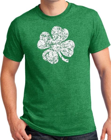 St Patricks Day Four Leaf Clover T Shirt Green Shirt By Bluyeti Four