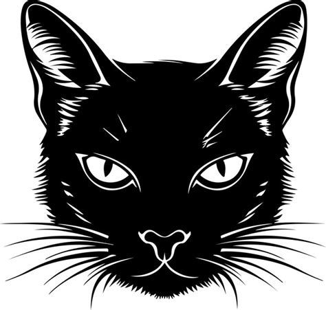 Cat Head Silhouette Vector Art Illustration Premium Ai Generated Vector