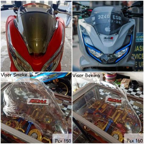 Jual Visor Windshield Smoke Bening Transparan Model Standart Pcx