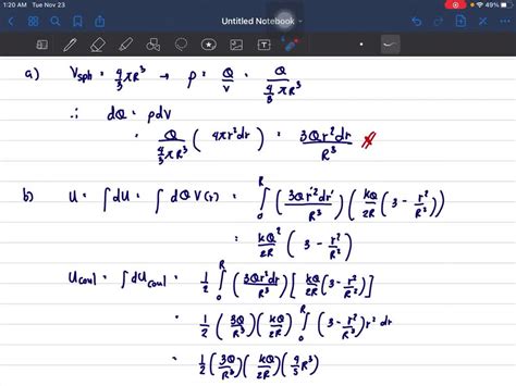 Solved In This Problem You Will Calculate The Electrostatic Energy Of A Uniform Sphere Of Charge